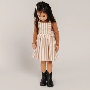 Rylee and Cru Rust Retro Stripe Pinafore Dress